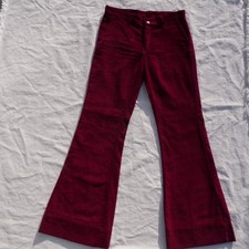 AMAZING 70s merlot cotton corduroy hip hugger bell bottoms