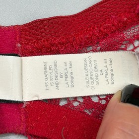 La Perla Bra 32D SZ 1 Red Lightly Lined Cup Underwire Lace Adjustable Strap