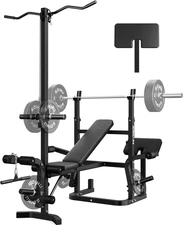 Z3 900LBS Olympic Weight Bench Set with Leg Extension, 9 in 1 Workout Press with