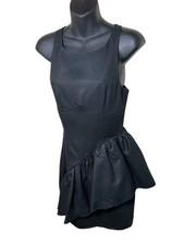 Keepsake The Label Black Ruffle 80s 90s Theme Cocktail Black Tie Dress Size XS