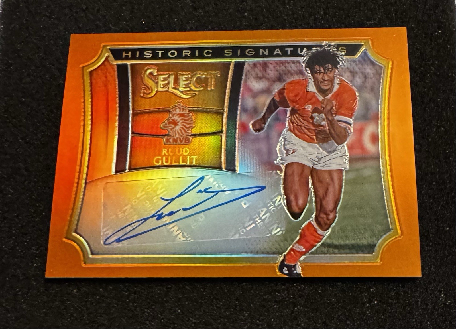 RUUD GULLIT 2015-16 Select Soccer Historic Signatures ORANGE PRIZM AUTO #27/49