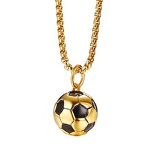 Football Necklace Small Ball Pendant Sports Charms Necklace