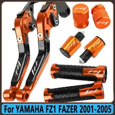 Orange Motorcycle Brake Clutch Lever Handle Grip End Sets For YAMAHA FZ1 FAZER