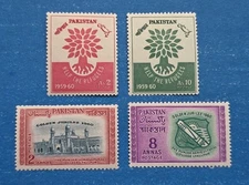 Pakistan Stamps, Scott 112-113, 116-117 Complete Sets MNH