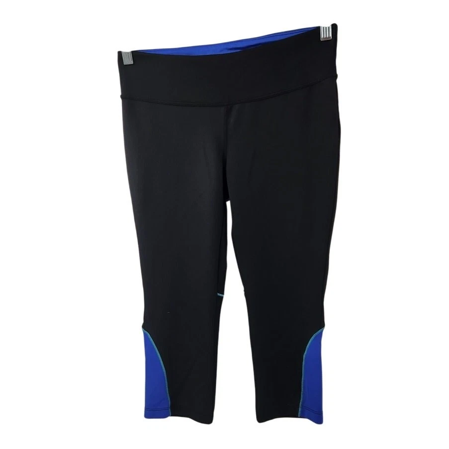 New Balance Cropped Black and Blue Capri Workout Pants Womens Size Medium M