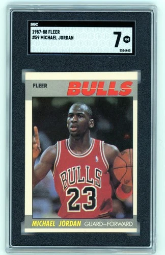 1987-88 Fleer #59 Michael Jordan SGC 7 Near Mint 2nd Yr Card Bulls HOF