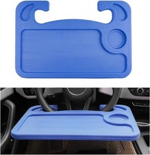 Steering Wheel Desk, 2 in 1 Auto Steering Wheel Tray for Food La Color: Blue