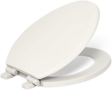 KOHLER 20454-96 Ridgewood Elongated Soft Close Toilet Seat, Biscuit