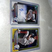 2025 Bowman Chrome Mega Matthew Fisher Gold /75, & Mojo Autographed  Phillies