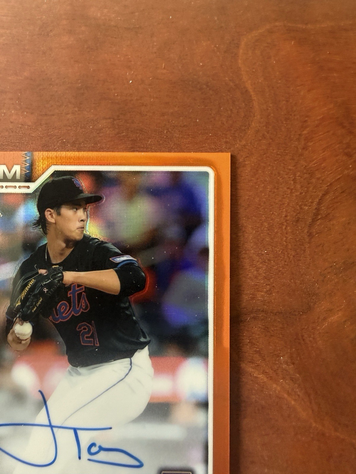 2026 Topps Chrome Jonah Tong RC Orange Refractor Auto /25 Mets Rookie 🔥🔥 view 3
