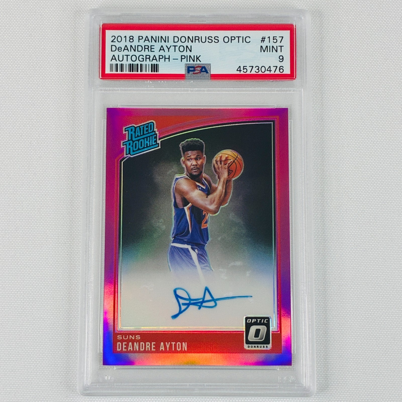 2018 Panini PANINI DONRUSS OPTIC AUTOGRAPH-PINK #157 Deandre Ayton front