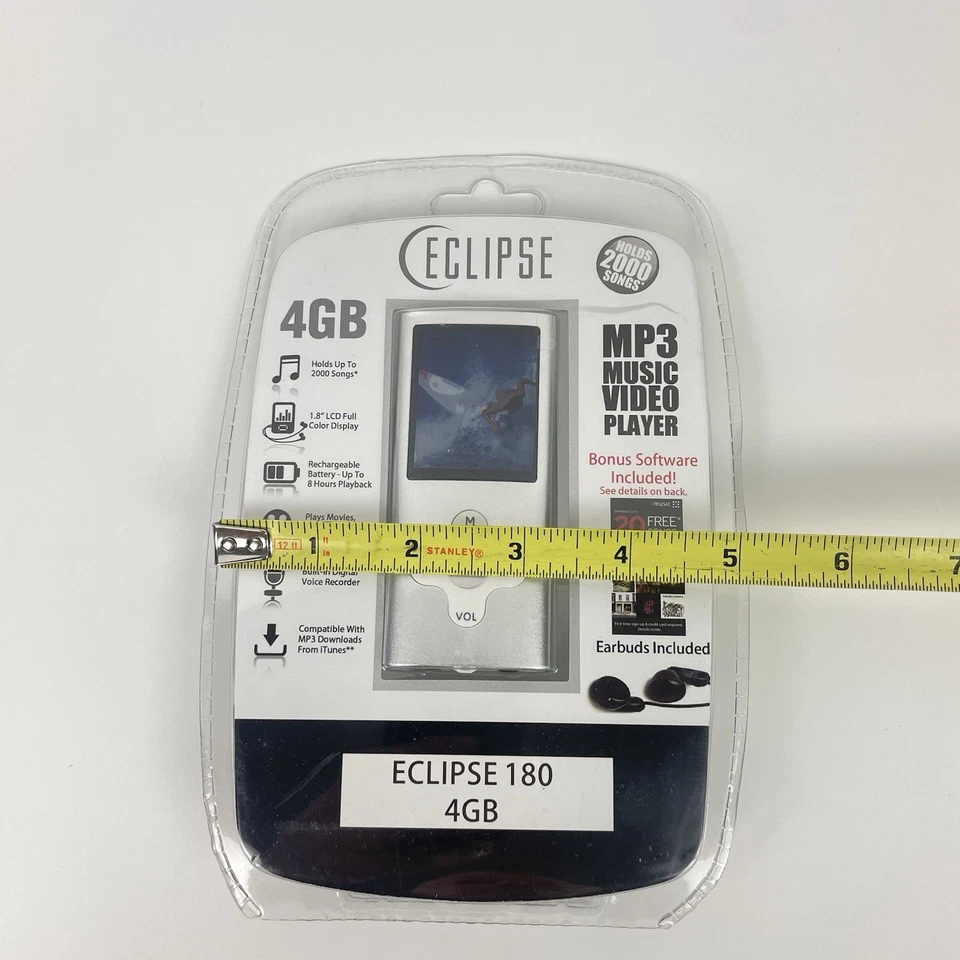 Eclipse Reproductor de Video Mp3 180SL 4GB Música Películas Fotos Auriculares Paquete Nuevo Foto 3 de 4