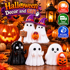 Halloween Ghost Figurine Funny Middle Finger Statue Novelty Tabletop Decor Gift