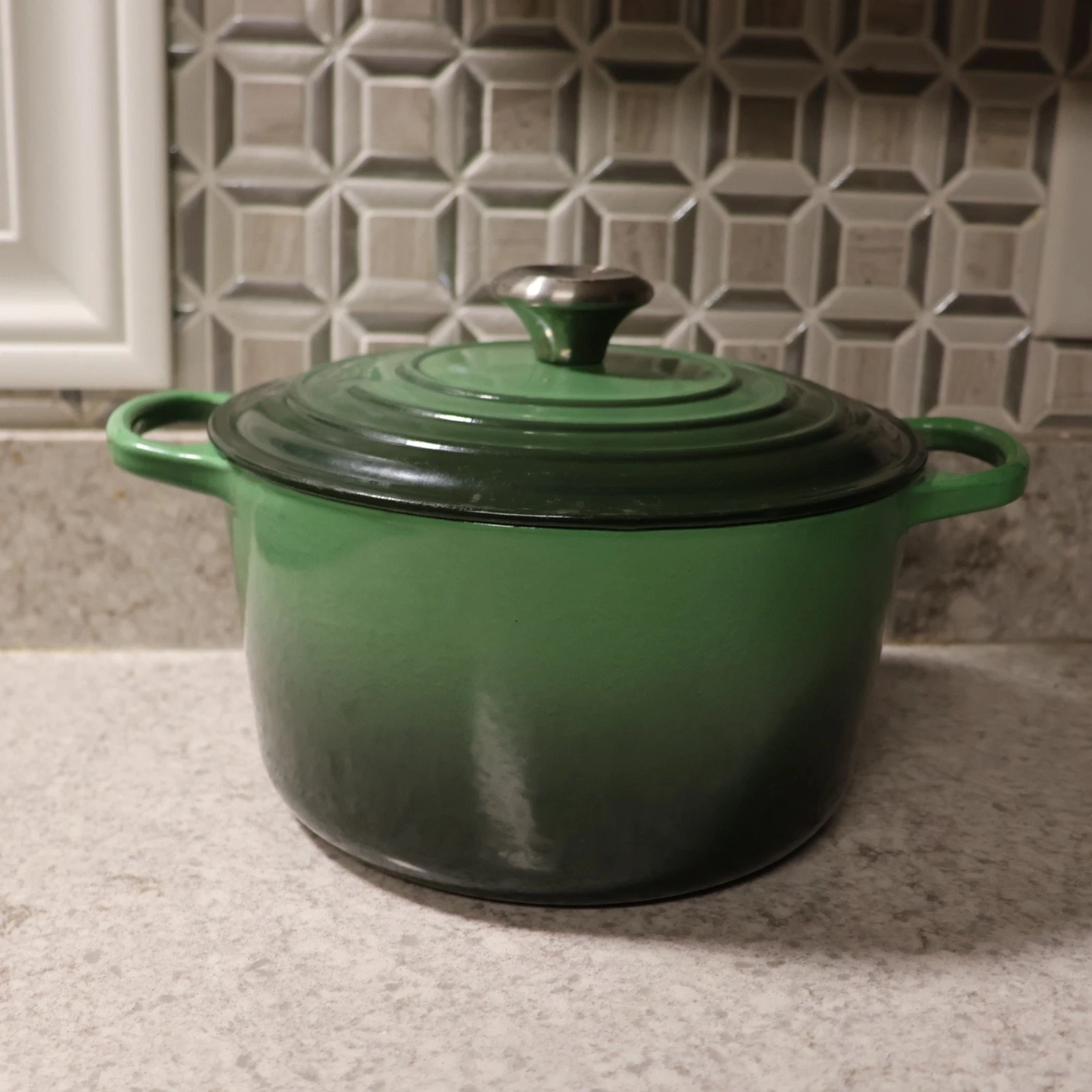 Le Creuset Green 5.5qt #24 Cast Iron Dutch Oven Round France