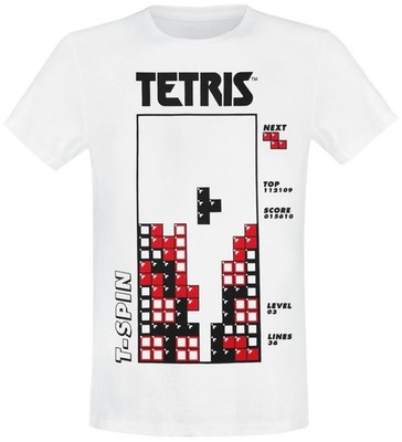 Tetris T-Shirt Herren Block Party weiß Fan-Merch, Gaming, Retrogaming