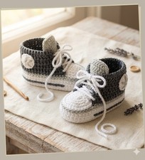 Babyschuh Chucks*  Sneakers * Viele Farben 10cm Gestrickt/geh&auml;kelt