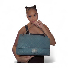 CHANEL Reissue Blue Medium Shoulder Bag Chain...