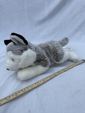 Animal Alley Laying Husky 13  2008 Gray / White Plush Toy Toys R Us