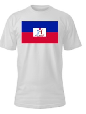 Life In Haiti Logo Inside Haitian Flag White X-Large T-shirt