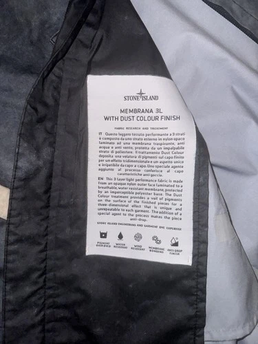 Stone Island MEMBRANA 3L WITH Dust COLOUR Finish super super rare 20fw archive  image 5