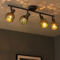 Deckenleuchte Spotleiste Spotlampe Grau Antik Strahler Verstellbar 4 Flammig E14
