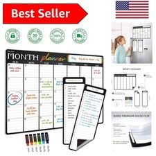 Versatile Magnetic Monthly Planner 17x12 - Includes List Boards Fine Markers