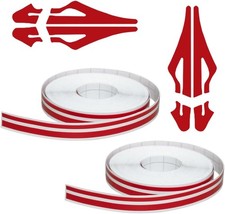 2 Rolls 32Ft Car Vinyl Pinstriping Tape Stripe Decal, 385.82 0.47 Inch, Red