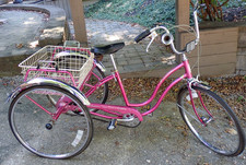 1977 Vintage Schwinn Town Country Tri Wheeler Adult Tricycle RARE Flamingo Pink