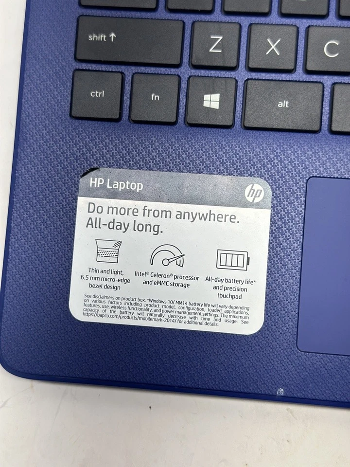 HP Laptop 14-DQ0005DX INTEL(R) CELERON(R) N4020 4GB RAM 64GB (35172) - Image 4 of 4