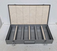 Vintage Logan De Lux No.110 Photo SLIDE CASE Metal Storage Box 150 2x2 Slides