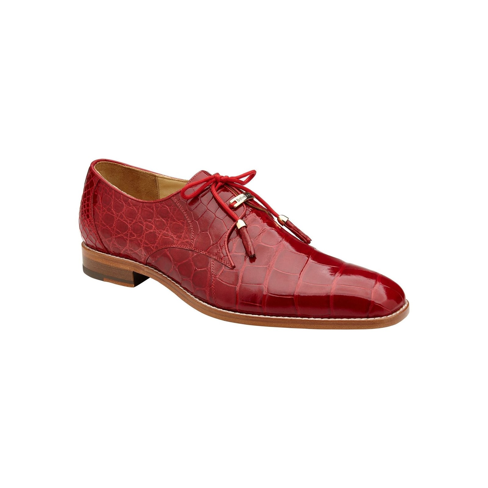 Belvedere Mens Shoes Lago Genuine Alligator Plain Toe Tassel Red 14010 160690₽