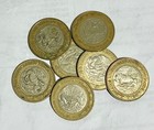 MEXICO lot A BIMETALLIC  10 PESOS  world snake 7 coins — photo 2