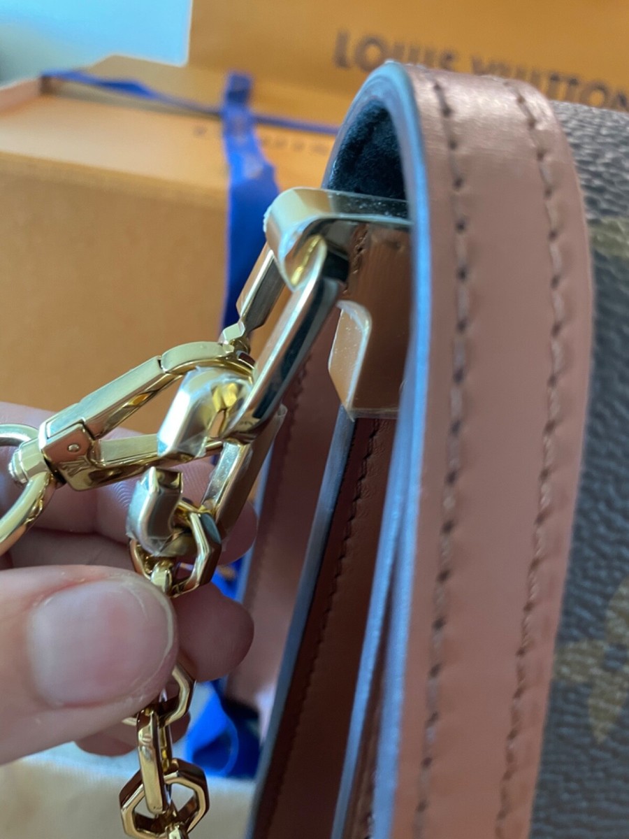 Louis Vuitton Ebene Reverse Monogram Dauphine mm Shoulder Bag Gold Hardware, 2019 (Like New)