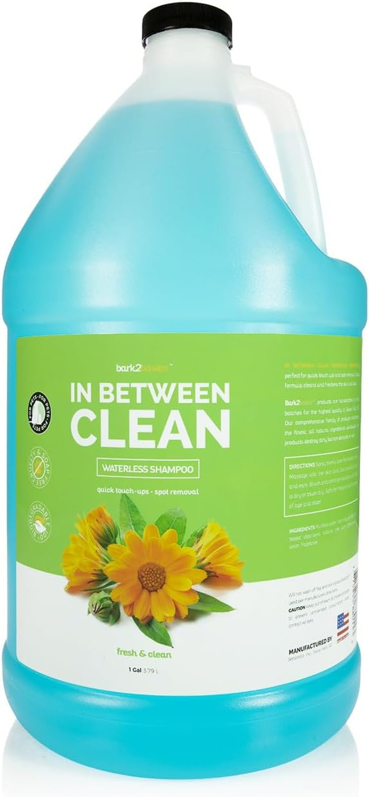 Clean Waterless Dogs Cats Puppies Shampoo, 1 Gallon All Natu