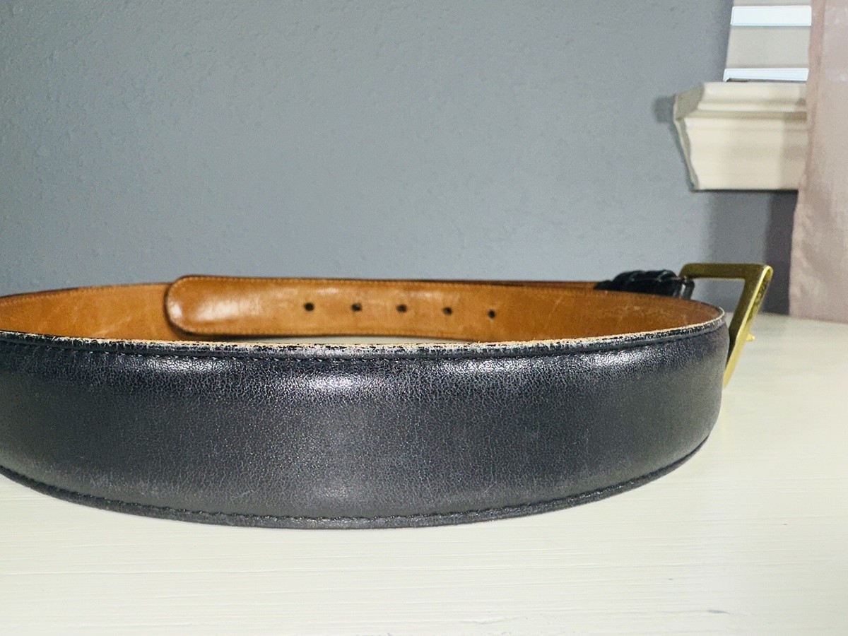 Vintage Coach Classic Preppy Style Black Leather Belt with Brass Buckle Vintage Coach Belt Black Brass - Etsy main image 3