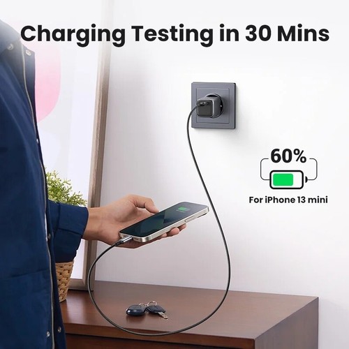 Chargeur Nexode UGREEN GaN 30 W USB Type C PD QC 3.0 Chargeur Rapide pour iPhone 15 14 - Photo 4 sur 16