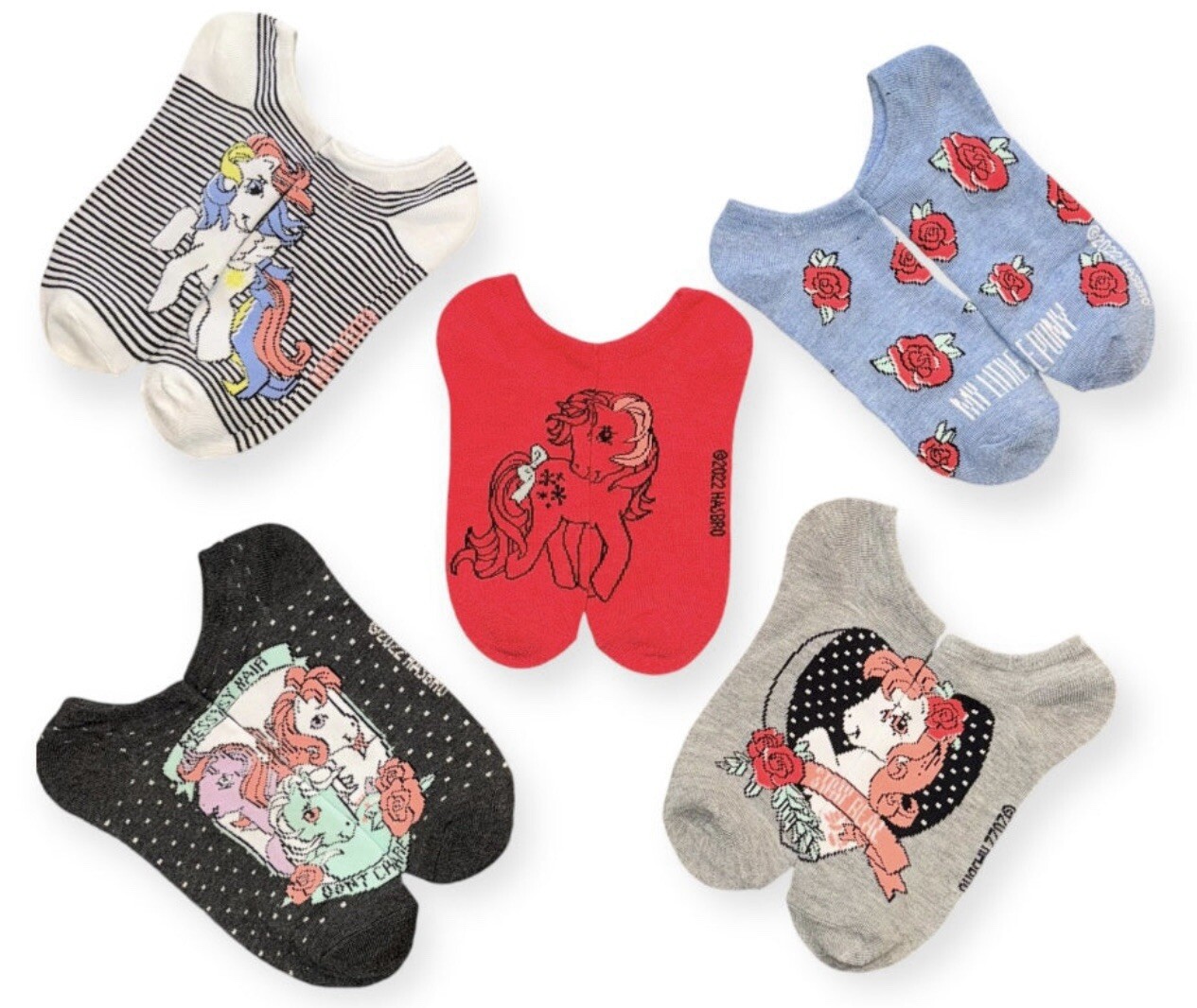 New HASBRO MY LITTLE PONY Ladies 5 Pair No Show Socks Shoe size 4 10