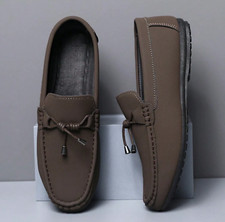 Mocasin Zapatos Calzado de Hombres Casuales Formales Elegantes de Vestir Marrón