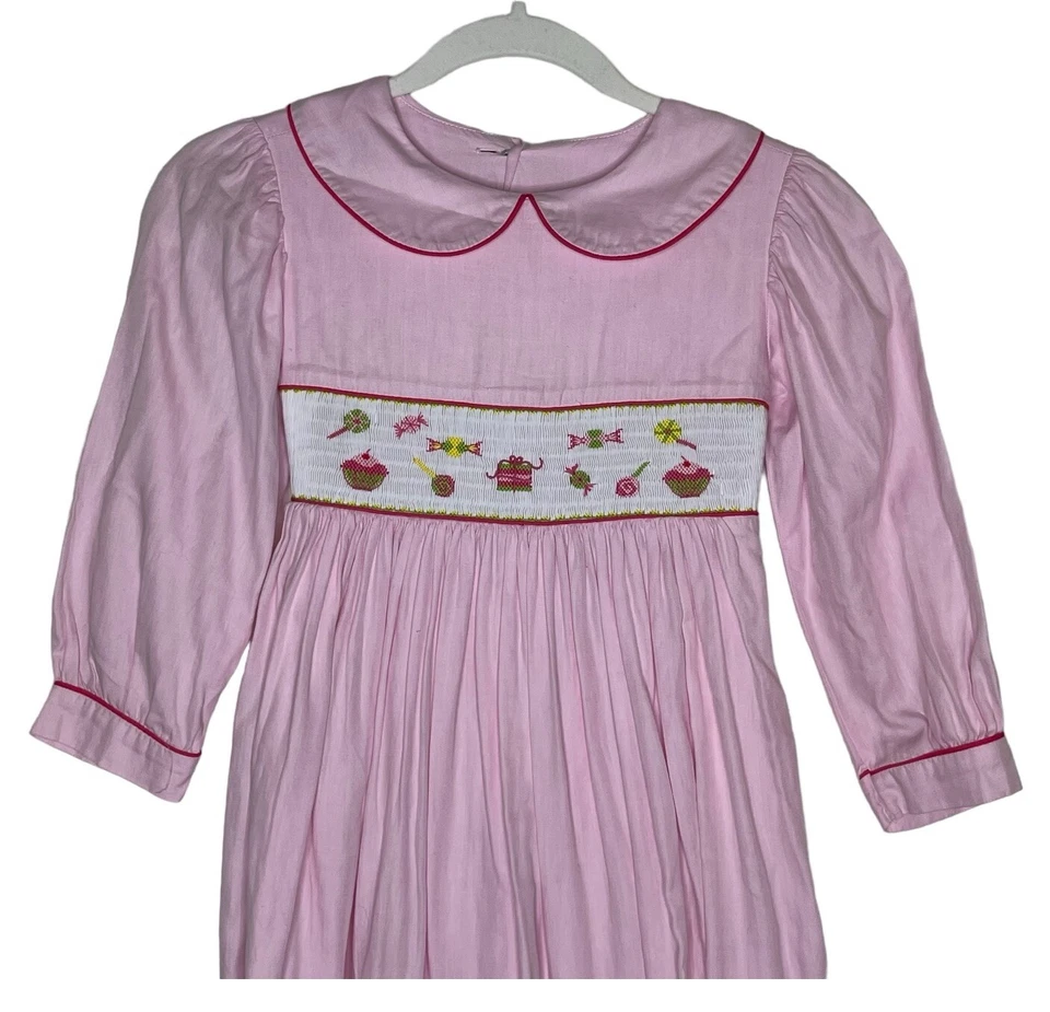 Vestido rosa Beaux et Belles meninas tamanho 7 sorvete doce aniversário - Imagem 4 de 4