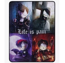 South Park Throw Blanket Plush 48x60 Life is Pain Goth Kids Emo Fleece Wall Art