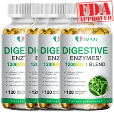 Digestive Enzymes 1200mg Blend 120 Capsules, 10 Strains 10 Billion Probiotic CFU