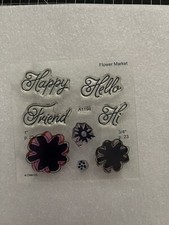 CTMH Stamp Set- Hi Friend A1198- Flower Greeting- Used Stamps- Stamp Only