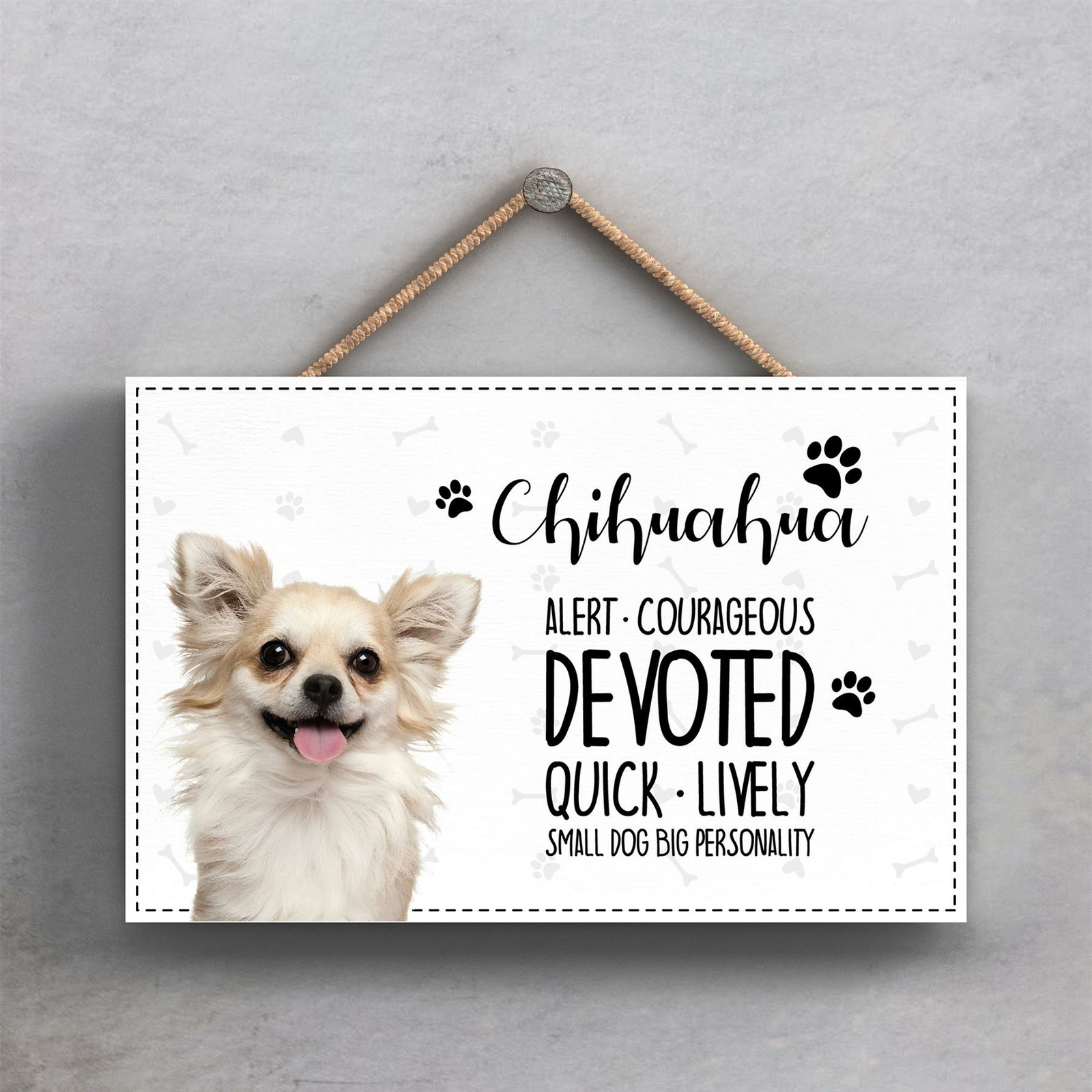 Pets & Paws - Rope Plaque Chihuahua Characteristics