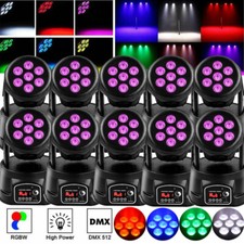 10PCS RGBW Moving Head 7LED Par Stage Lighting DMX Show Club Party DJ Light 105W