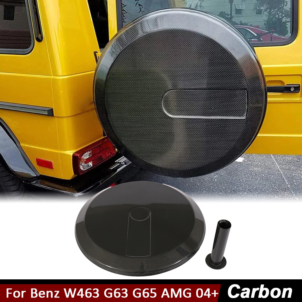 For Mercedes W463 G500 G550 G63 G65 AMG Carbon Fiber Spare Wheel Tire Cover Trim