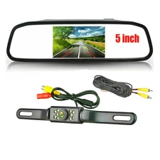 5" Car Mirror Monitor Rear View HD Reverse Backup Camera System Night Vision Kit