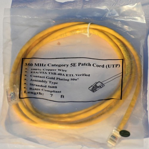 Cable Cat5e - 3 pies amarillo engarzado - Imagen 6 de 6