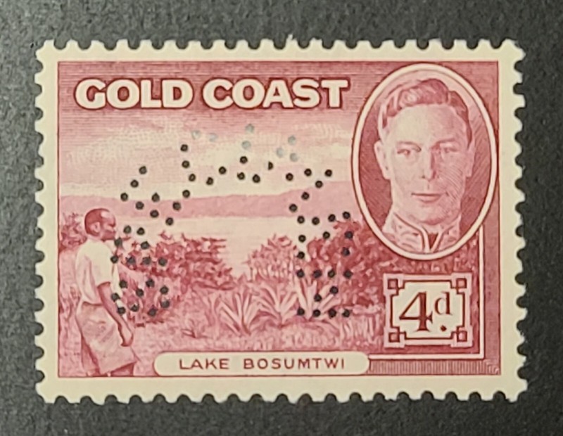 Gold Coast Specimen Stamp KGVI Four Pence 4d Mint NICE OLD STAMP LAKE BOSUMTWI