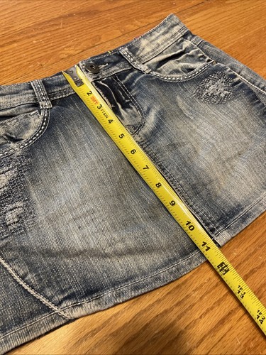 Vintage •Mudd• Denim Jean Skirt Y2K Size 12 Juniors Embroidery ~Brand New~..#038 - Picture 13 of 13