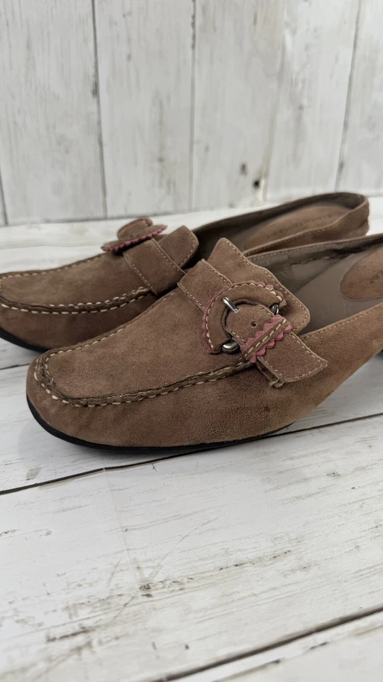 Mocasín Mocasín Naturalizador Y2K Gatito Tacones Cuero Marrón Hebilla Boho Talla 6.5 Foto 4 de 4